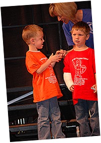 Getting his diploma!